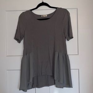 Grey T-shirt blouse
